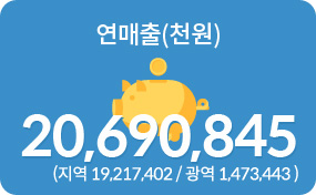 연매출(천원) 20,690,845 (지역 19,217,402 / 광역 1,473,443 )